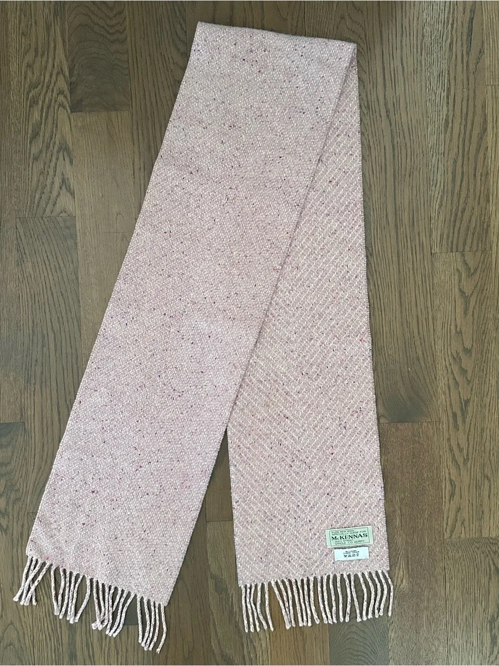 Dingle Woolen Company McKenna's 100% Cashmere Donegal Oblong Scarf Pink 56